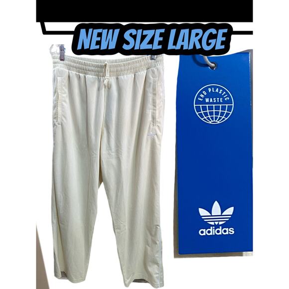 NWT MENS Large ADIDAS ORIGINALS IM4434 WONDER WHITE PANTS MSRP $90 - Picture 1 of 12